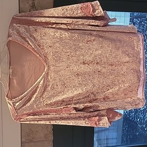 Pink velvet blouse